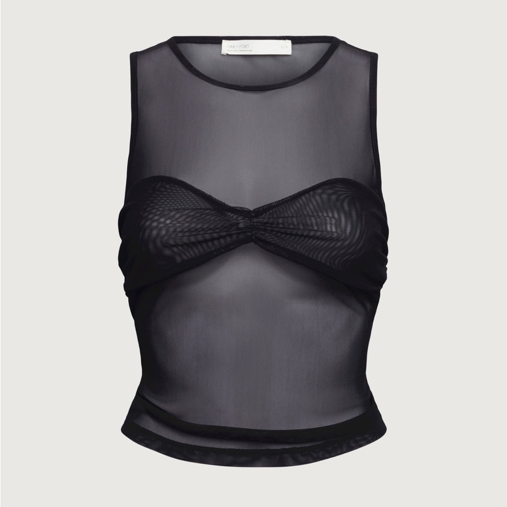 OAK + FORT Black Mesh Tank